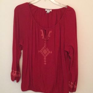 Red boho top